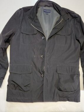 Banana Republic Large Men's Black Field Jacket Lined Neck